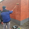 17-10-2019 Покраска кирпичных стен выезда из подземного паркинга гидрофобным составом.